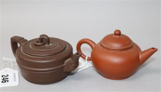 Two 20th century Yixing pottery teapots